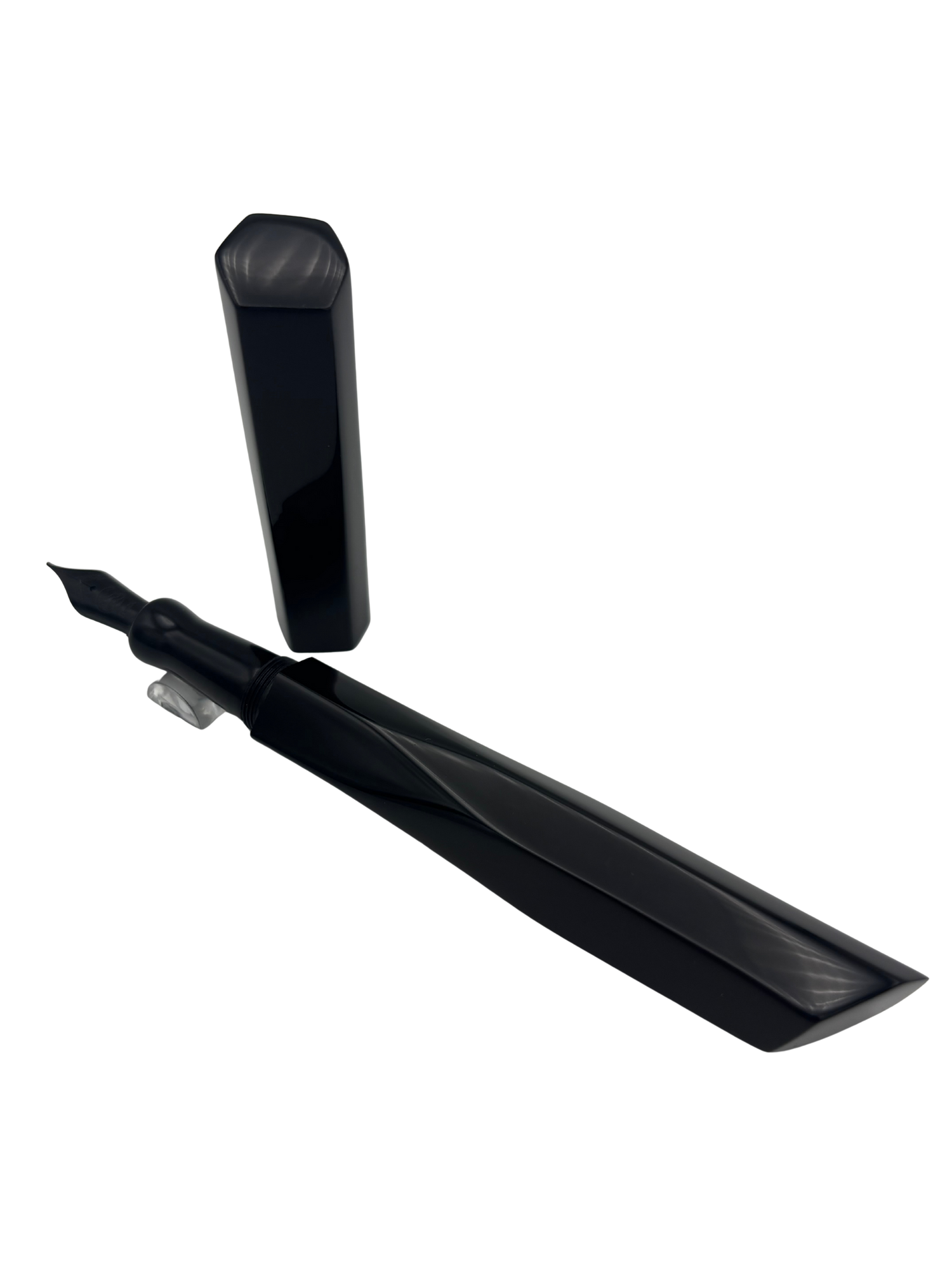 Den's Pen's Baetylus Black Acrylic - Broad Nib - Pre-Owned