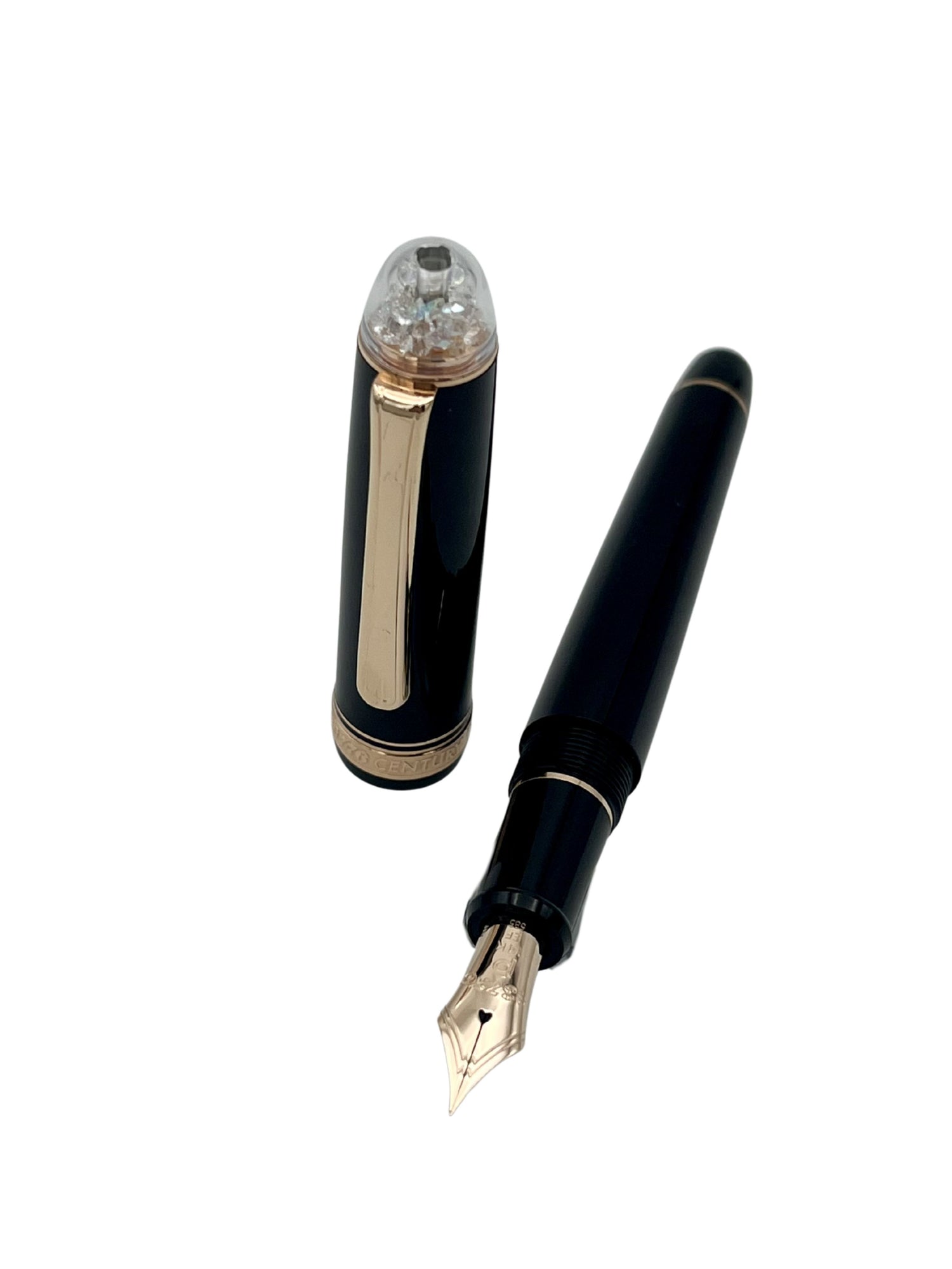 Platinum 3776 Century, Shape of Heart, Black/Rose Gold - 14k Extra Fine - Pre-Owned