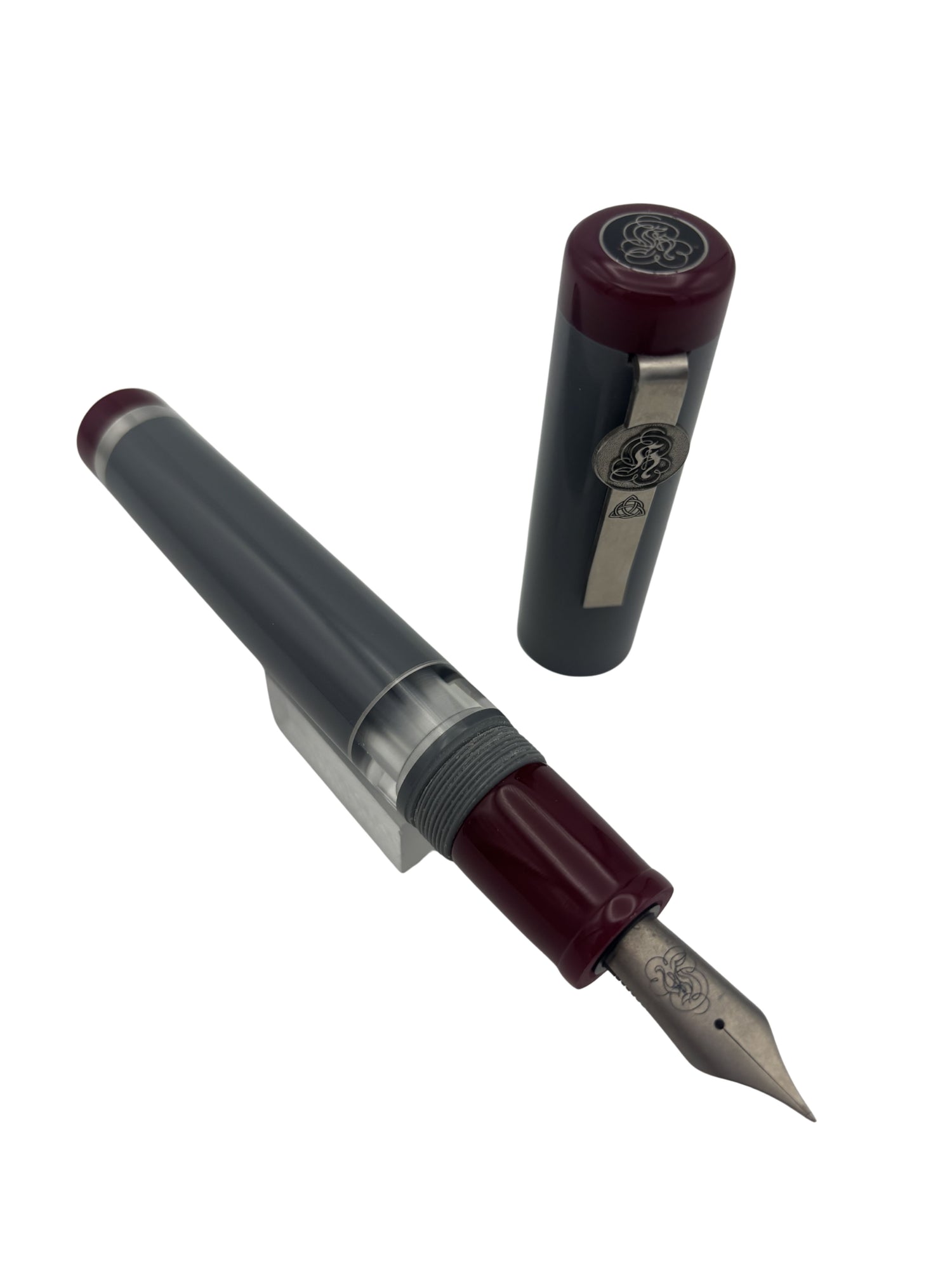 Hinze Pen Company Model B46 Konig Grey & Sangria - 