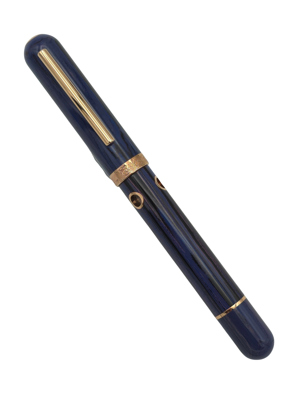 Nahvalur Nautilus Ebonite Blue & Purple - Medium Steel Nib - Pre-Owned