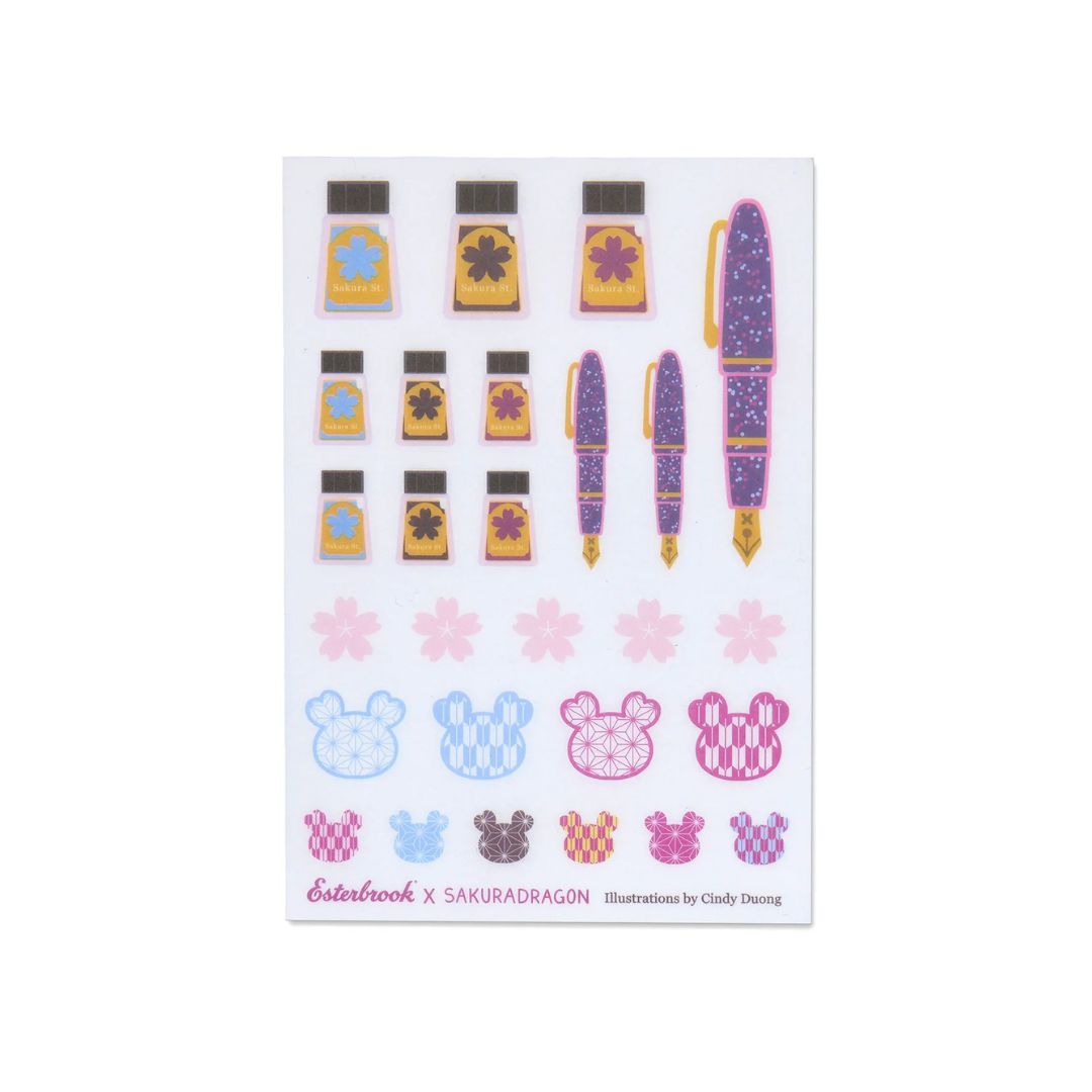 Esterbrook x SAKURADRAGON Sakura Street - Sticker Sheet