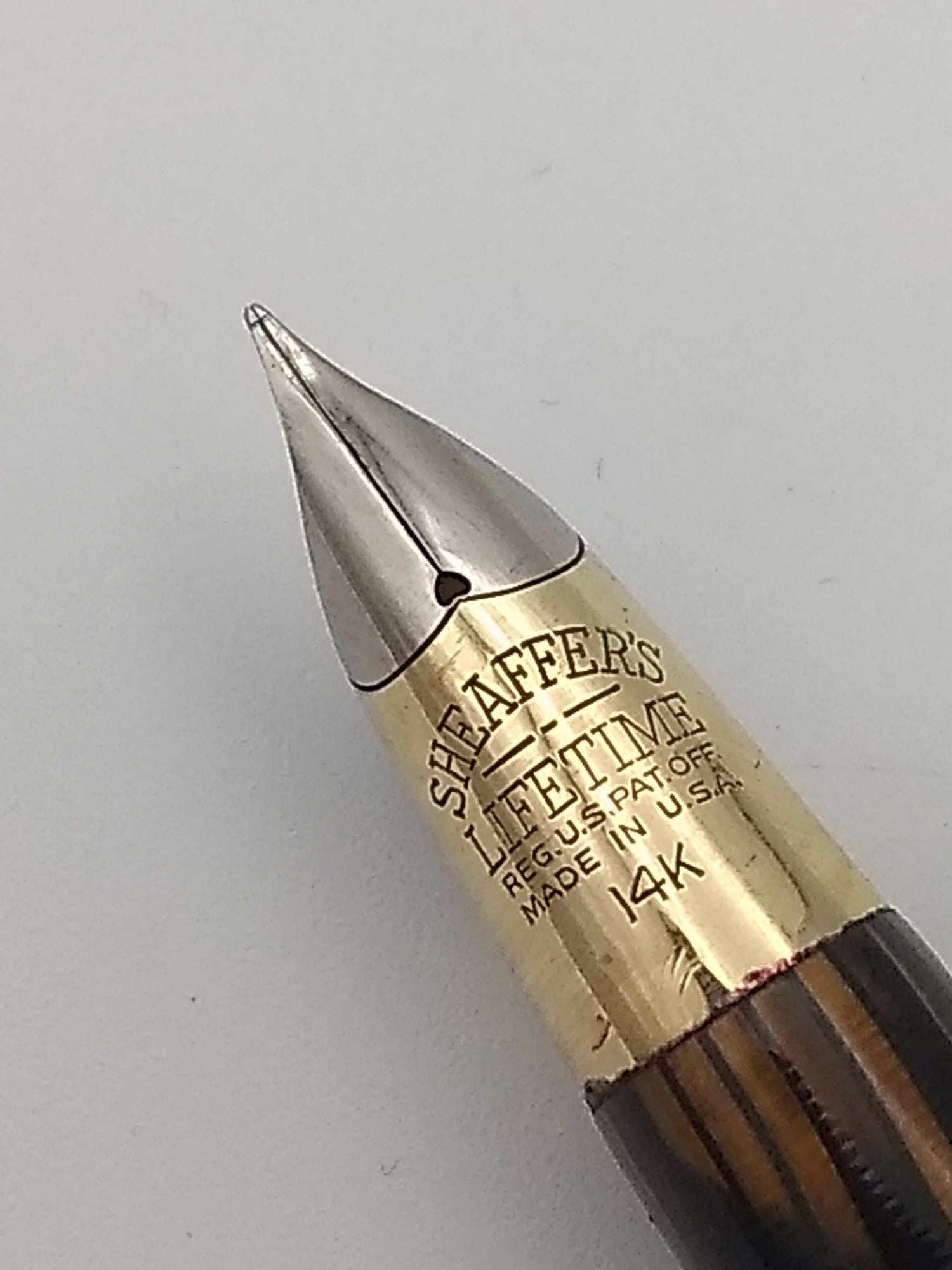 Sheaffer Tuckaway Crest Golden Brown Set - 14k Extra Fine & Pencil - Pre-Owned