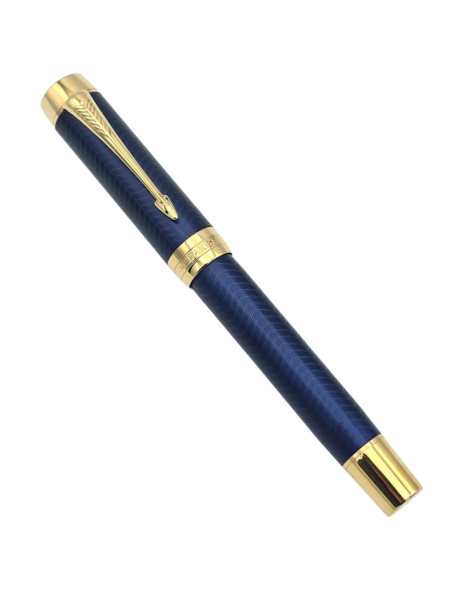 Parker Duofold Prestige Blue Chevron - 18k Medium - Pre-Owned