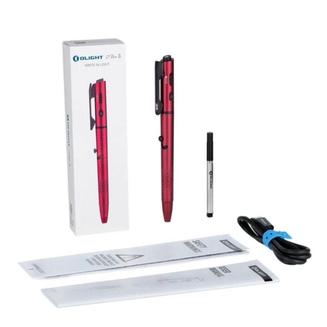 Olight O'Pen 3 Multifunctional Pen Light - Wine Red