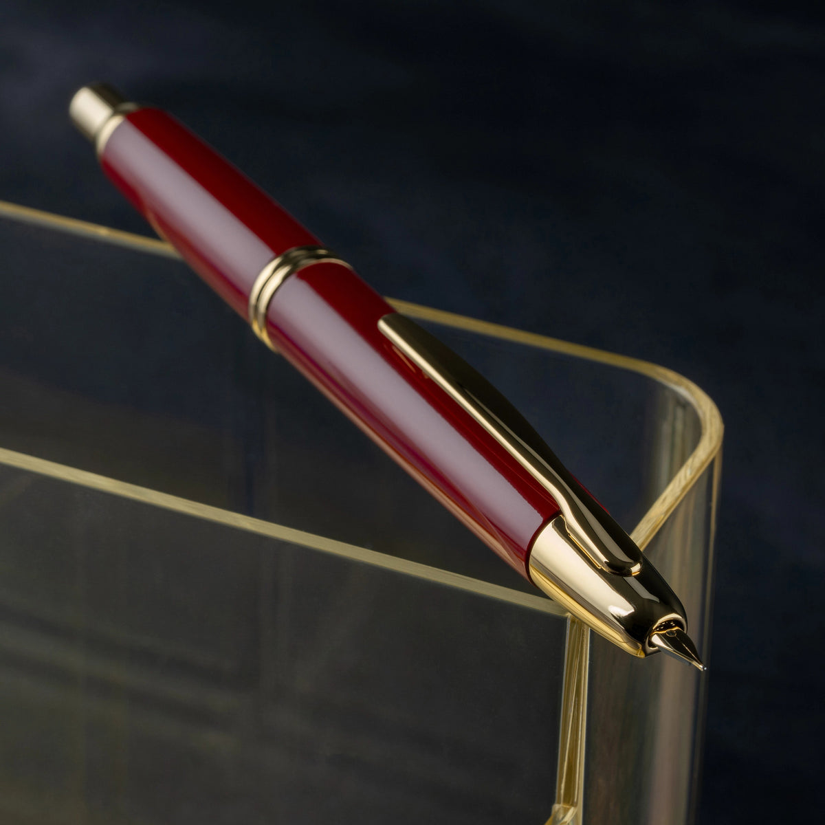 Pilot Vanishing Point Fountain Pen - Red & Gold
