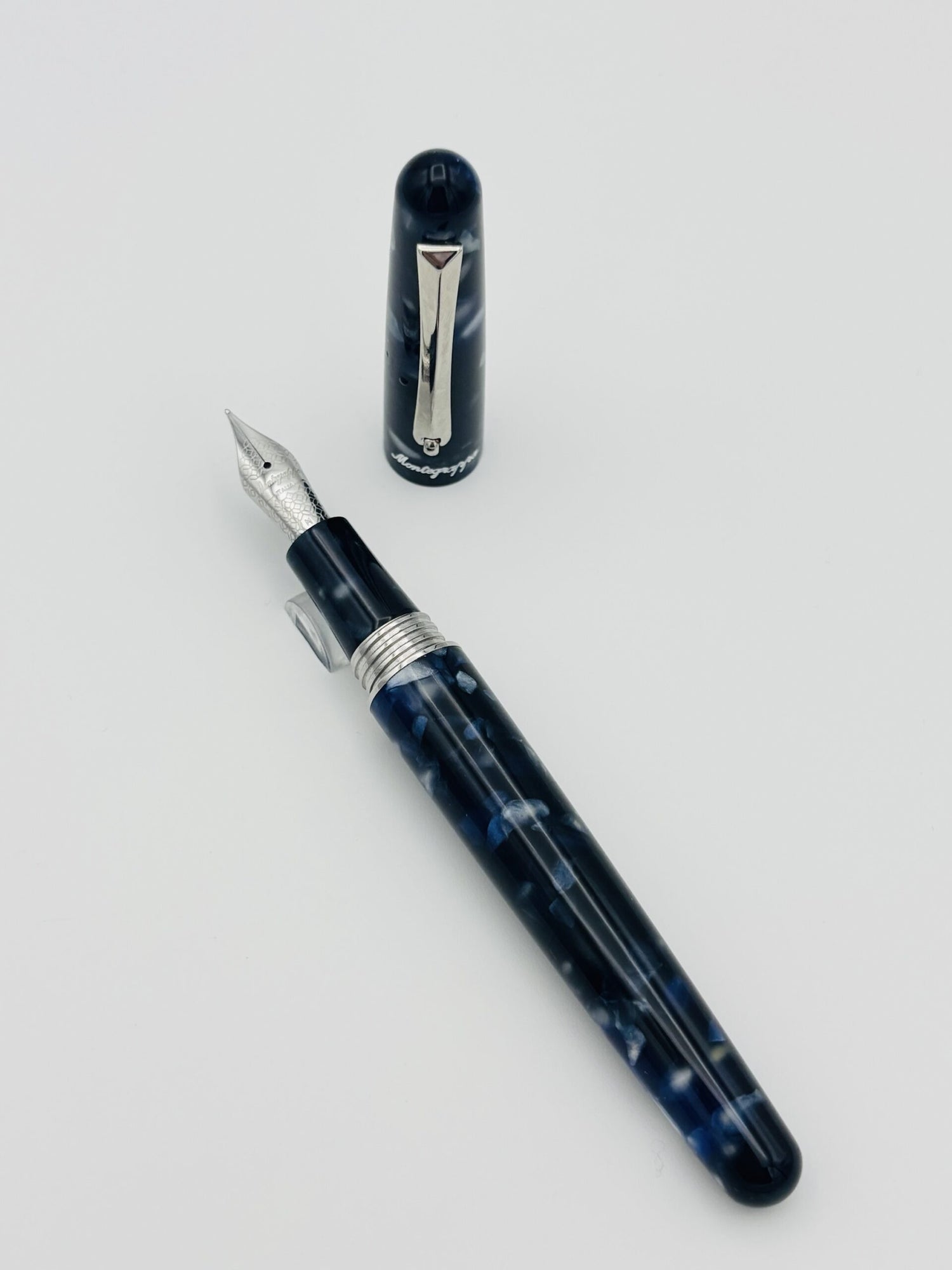 Montegrappa Elmo 01 Stonewash Blue - Medium Steel Nib - Pre-Owned