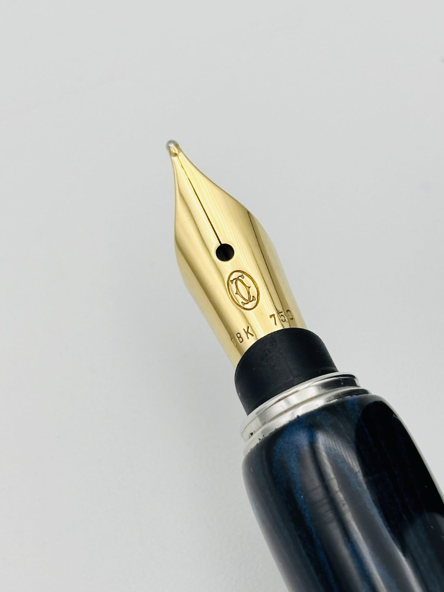 Lotus PCP Ocelot Blue Ripple - 18k Medium Cartier Nib - Pre-Owned